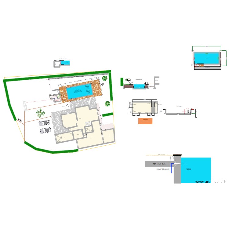 Agnelas piscine v17. Plan de 15 pièces et 292 m2