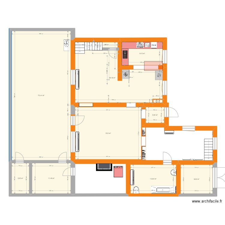 rez de chaussée. Plan de 0 pièce et 0 m2