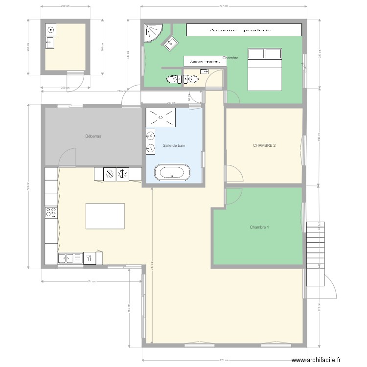 extension ARRIERE. Plan de 0 pièce et 0 m2