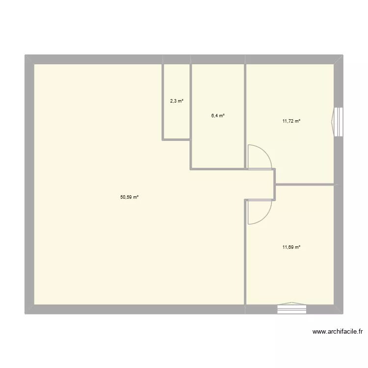 FORCA. Plan de 5 pièces et 83 m²