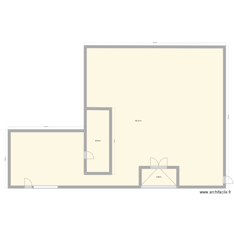 magasin belley. Plan de 3 pièces et 256 m2