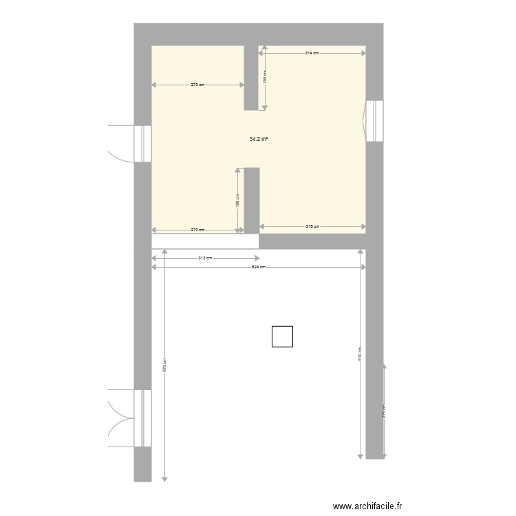 grange existant cotation sans prises  . Plan de 0 pièce et 0 m2