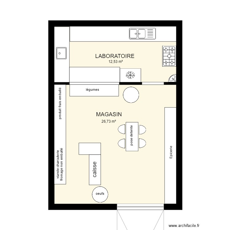 MAGASIN ET LABO. Plan de 0 pièce et 0 m2