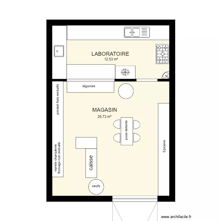 MAGASIN ET LABO. Plan de MAGASIN ET LABO. Plan de