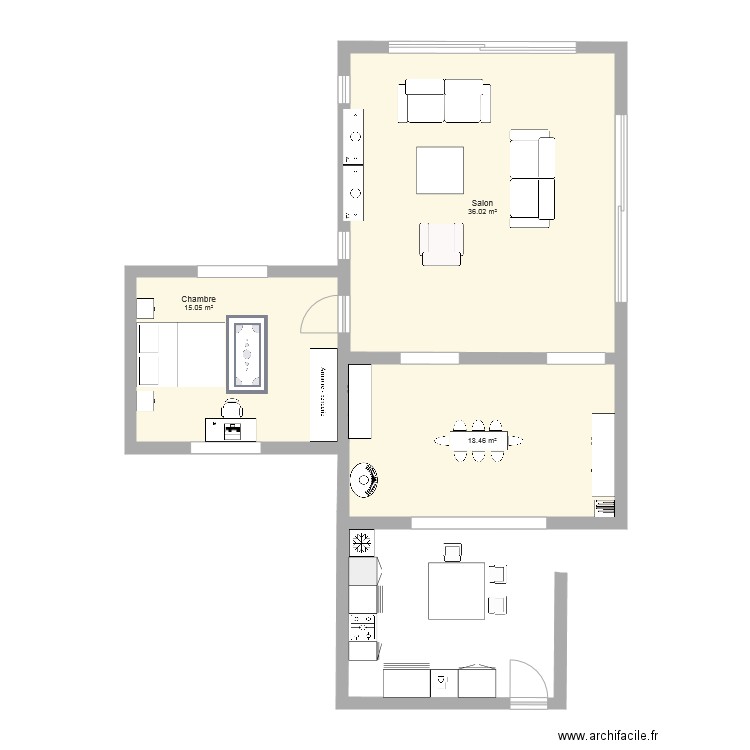 extension sans dressing. Plan de 0 pièce et 0 m2