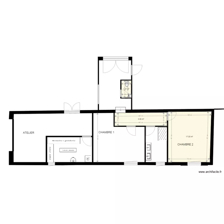 Am&eacute;nagement Grange 2 Montoison 14. Plan de 