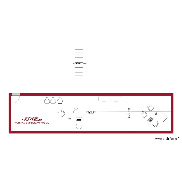 Mezza BUREAU VALLEE 2. Plan de 1 pièce et 59 m2