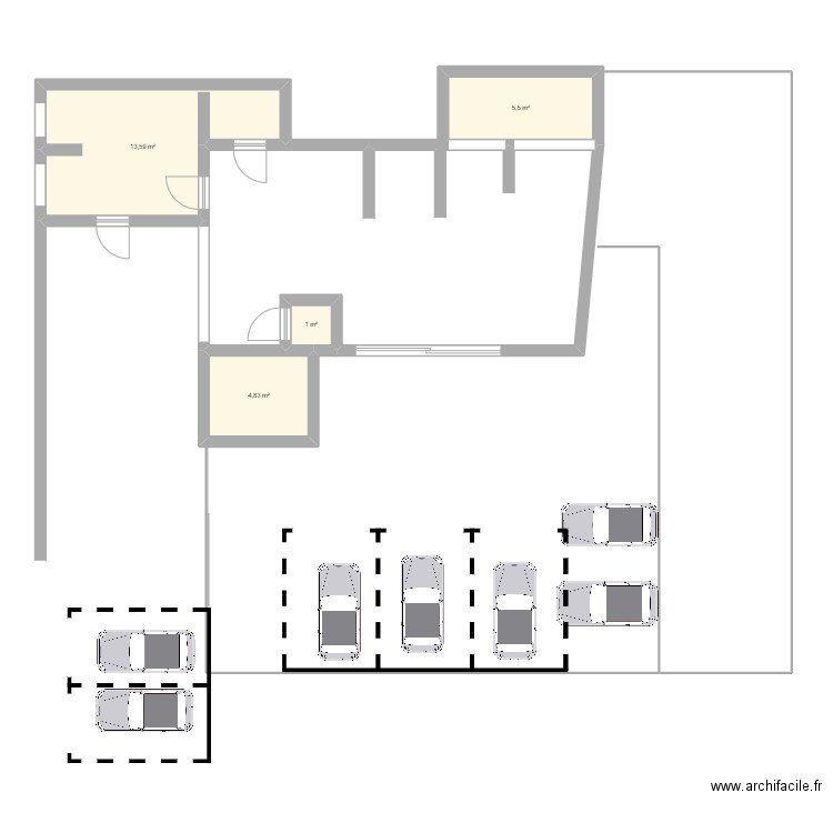 nathan plan en garage activiter burautique. Plan de 4 pièces et 25 m2