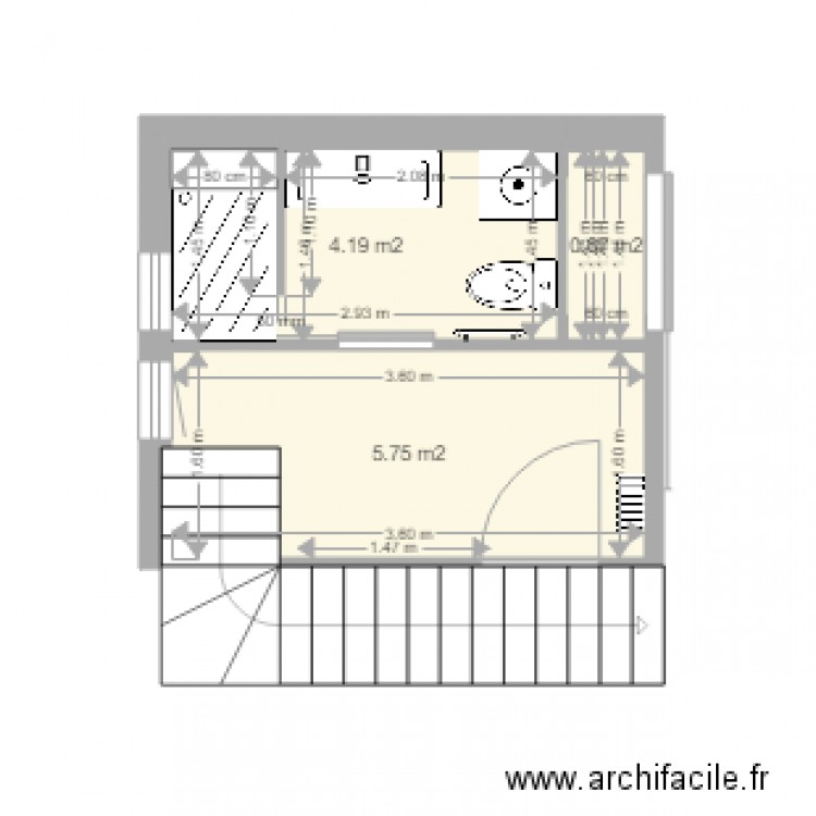 Palier projet SdB 2. Plan de 0 pièce et 0 m2