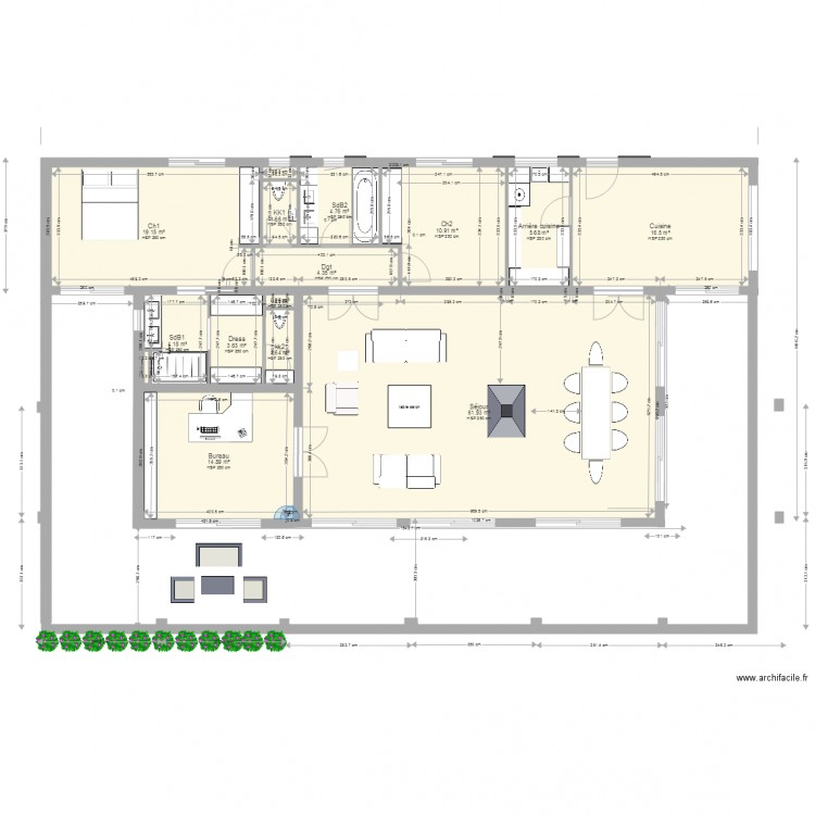 La case bambou maison ch1 modifiée wc changé. Plan de 0 pièce et 0 m2