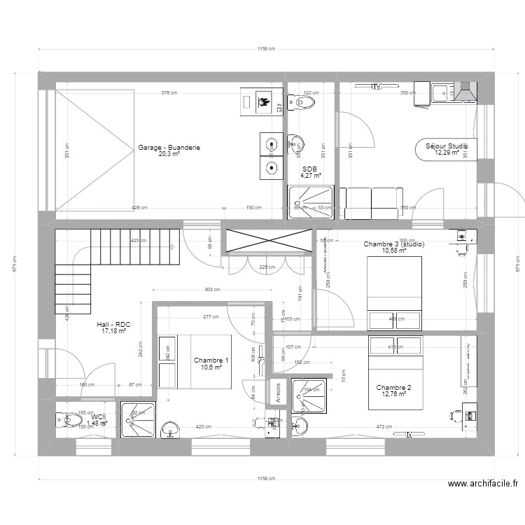 Plan rénovation claude monet. Plan de 26 pièces et 276 m2