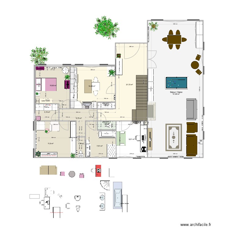 plan avec SDB 2021. Plan de 0 pièce et 0 m2