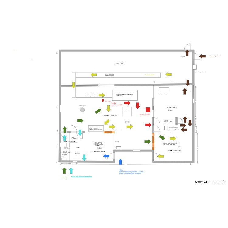 centre embalage oeufs  gaec des vaches à plumes 19320 ST MARTIN LA MEANNE . . Plan de 2 pièces et 242 m2