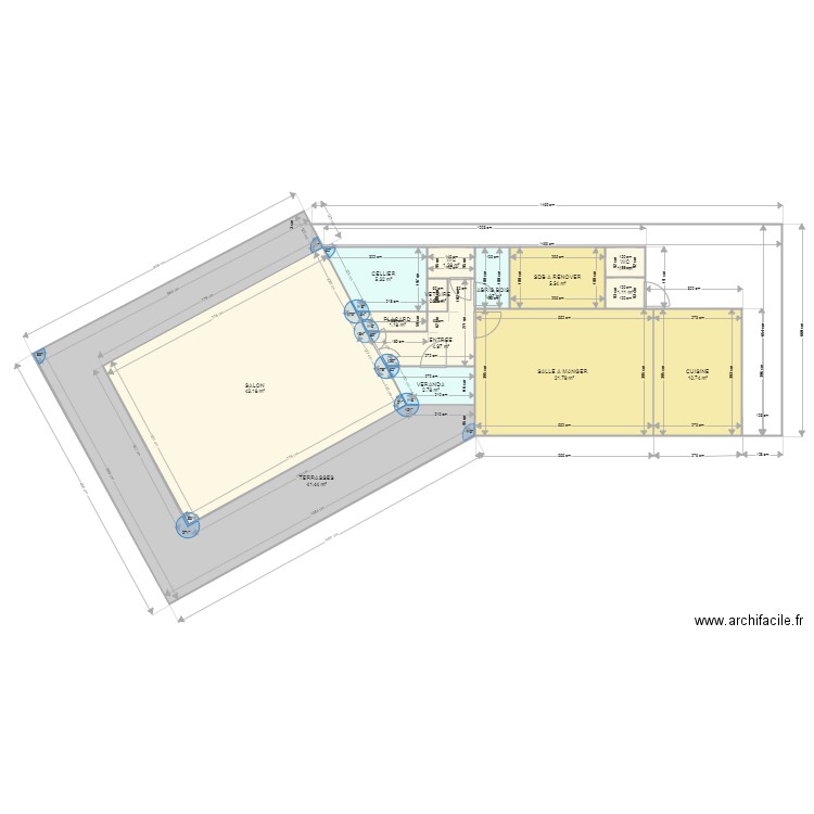 PLAN DERNIER. Plan de 14 pièces et 143 m2