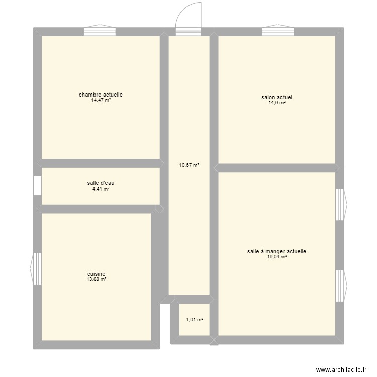 rez de chaussé actuel. Plan de 0 pièce et 0 m2