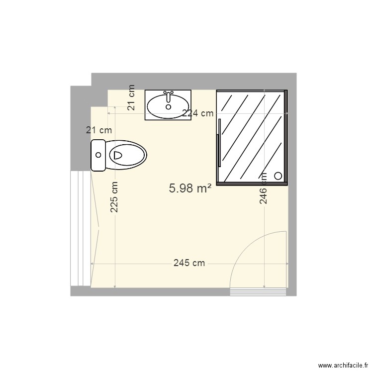 PROJET SALLE DE BAIN. Plan de 0 pièce et 0 m2