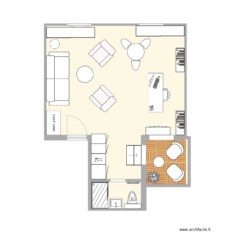 MONTAGNE 2. Plan de 3 pièces et 34 m2