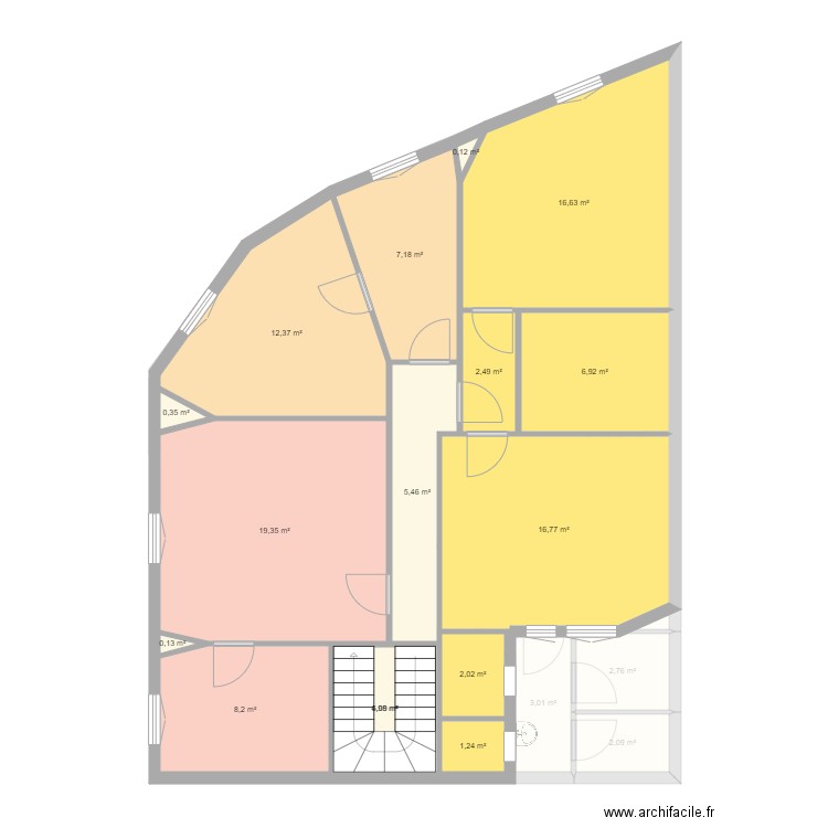 copro vincennes etage2. Plan de 41 pièces et 334 m2