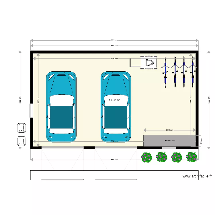 garage double et atelier . Plan de garage double et atelier . Plan de