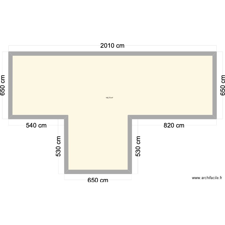 Ben. Plan de 1 pièce et 143 m2