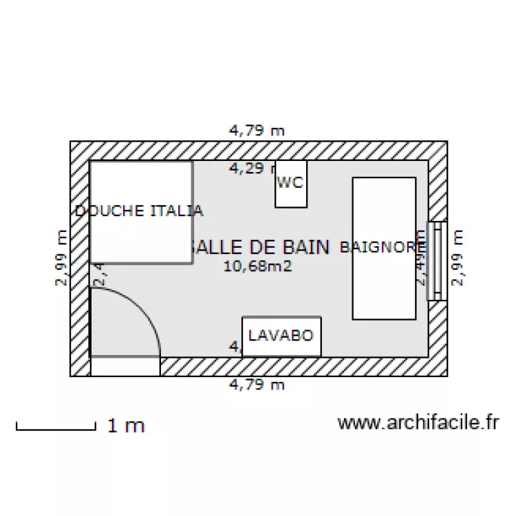 SALLE DE BAIN. Plan de 