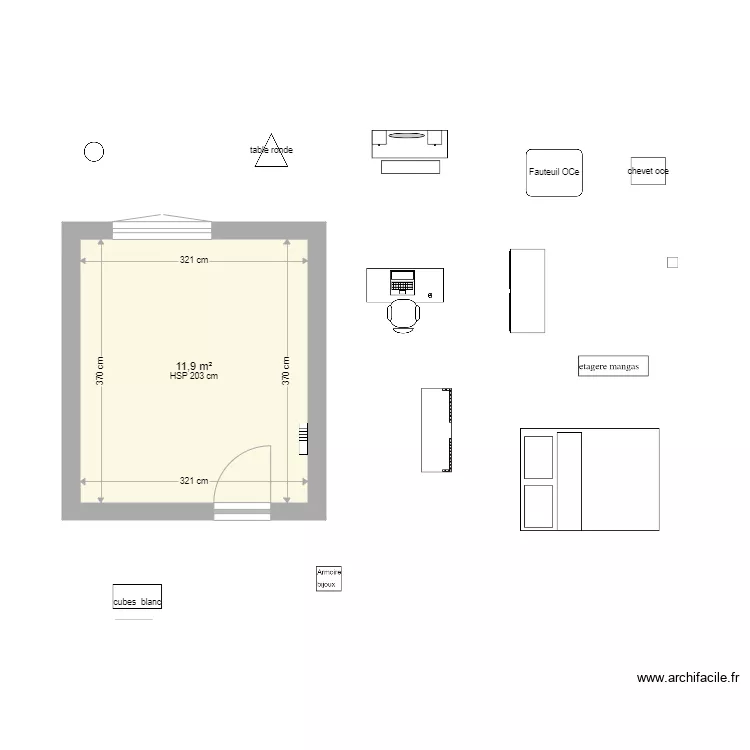 Chambre Manon. Plan de Chambre Manon. Plan de