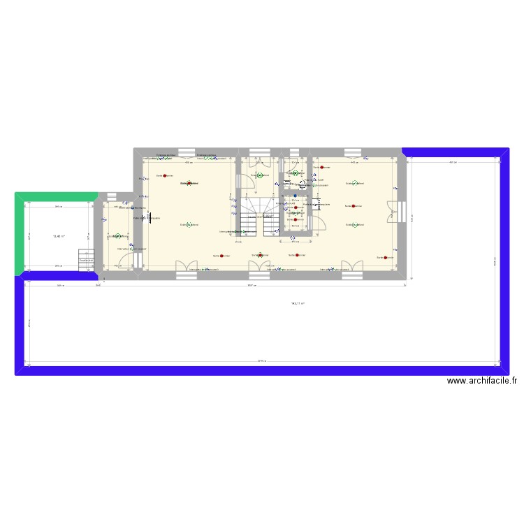 Fred RDC. Plan de 6 pièces et 238 m2