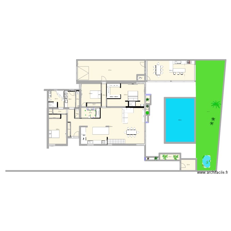 villa lignan yoann dernier 2023. Plan de 23 pièces et 289 m2