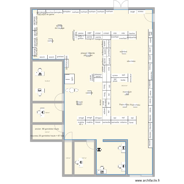 LA VALENTINE . Plan de 6 pièces et 250 m2