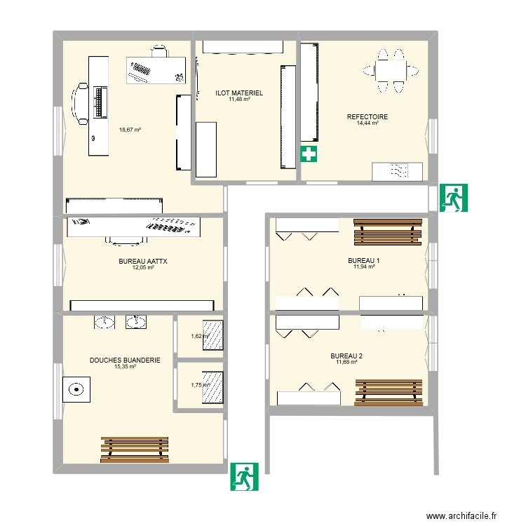 LOCAUX AATTX. Plan de 0 pièce et 0 m2