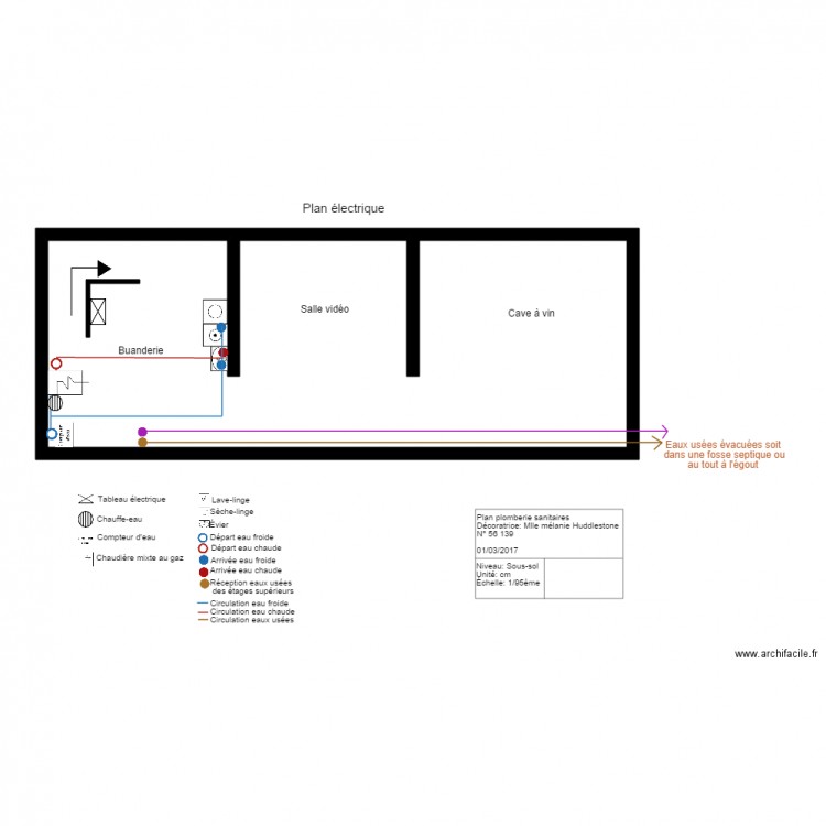 plomberie cave. Plan de 0 pièce et 0 m2