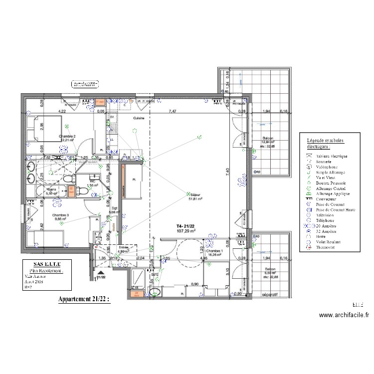 Appartement 21 22 Villa Azurea RECOLEMENT. Plan de 0 pièce et 0 m2