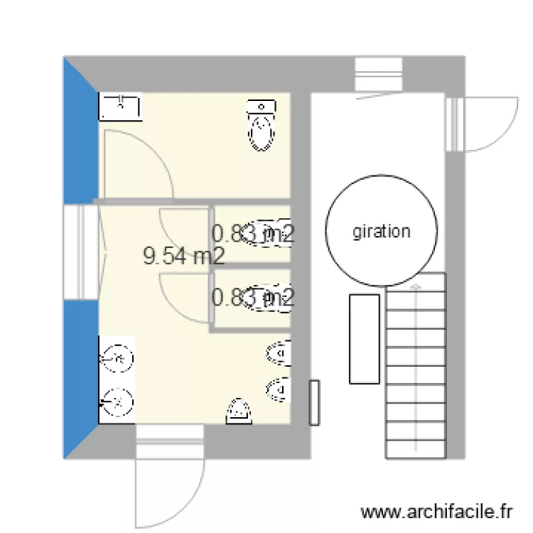 sanitaire du SEJ 3. Plan de 