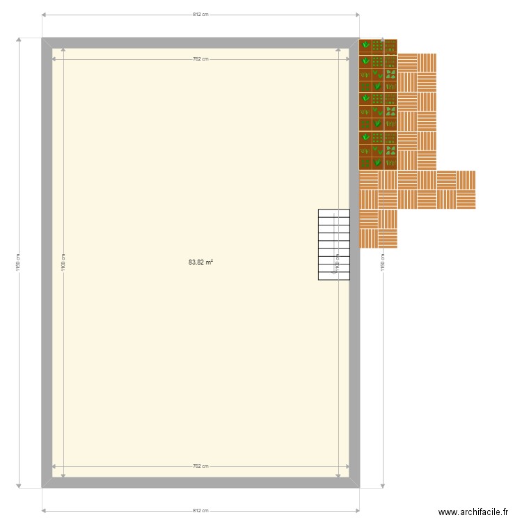 Plan n°2. Plan de 1 pièce et 84 m2