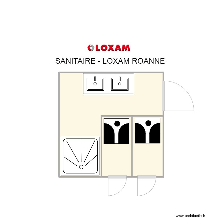 SANITAIRE - LOXAM ROANNE . Plan de 3 pièces et 6 m2