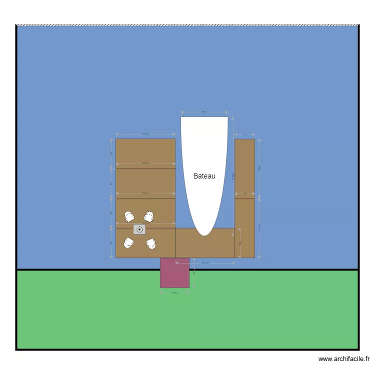 confection du quai de bateau . Plan de 