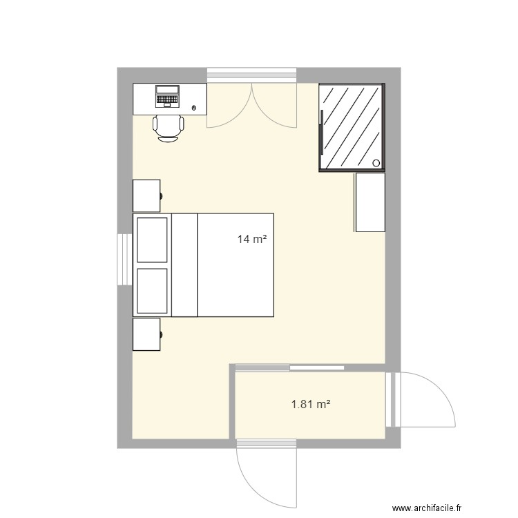 Chambre parentale. Plan de 0 pièce et 0 m2