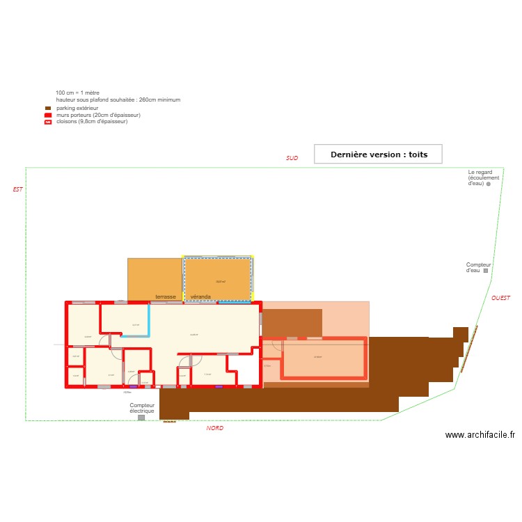 Dernière version : toits. Plan de 0 pièce et 0 m2