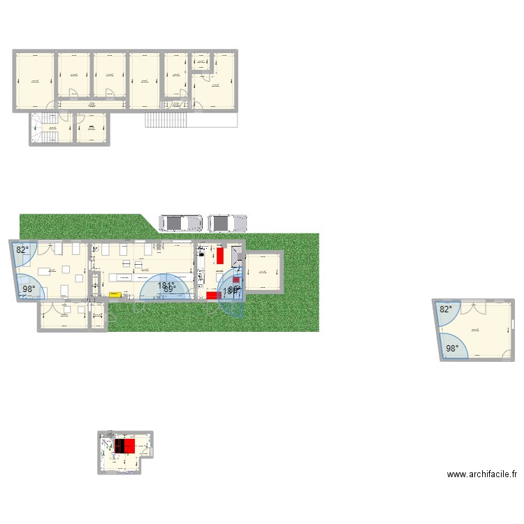 navailles angos 2dd. Plan de 21 pièces et 299 m2