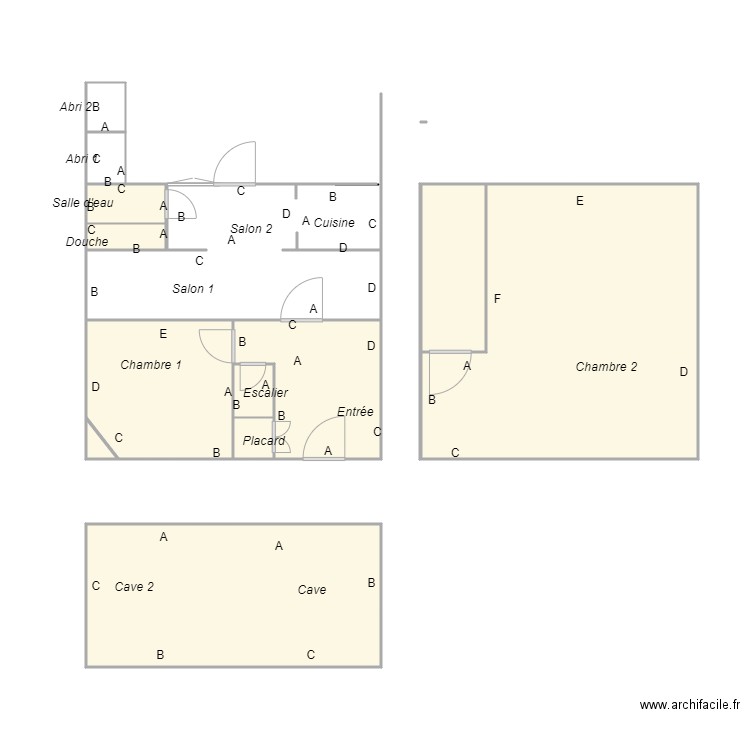 Croquis ESPINASSE Plomb. Plan de 12 pièces et 60 m2