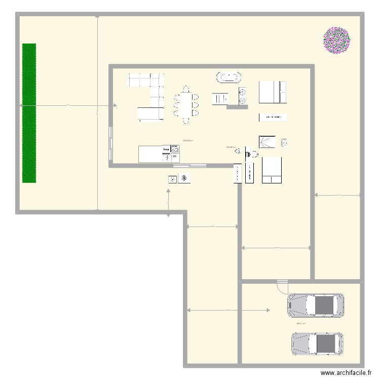 extension 345 v2. Plan de 3 pièces et 462 m2