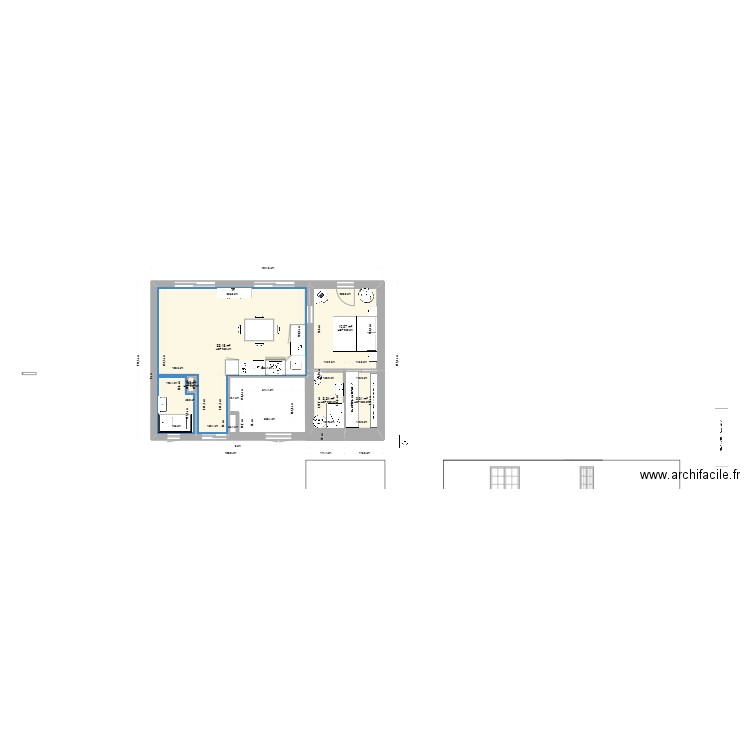 2023 garage en chambre et inversion cuisine . Plan de 11 pièces et 134 m2