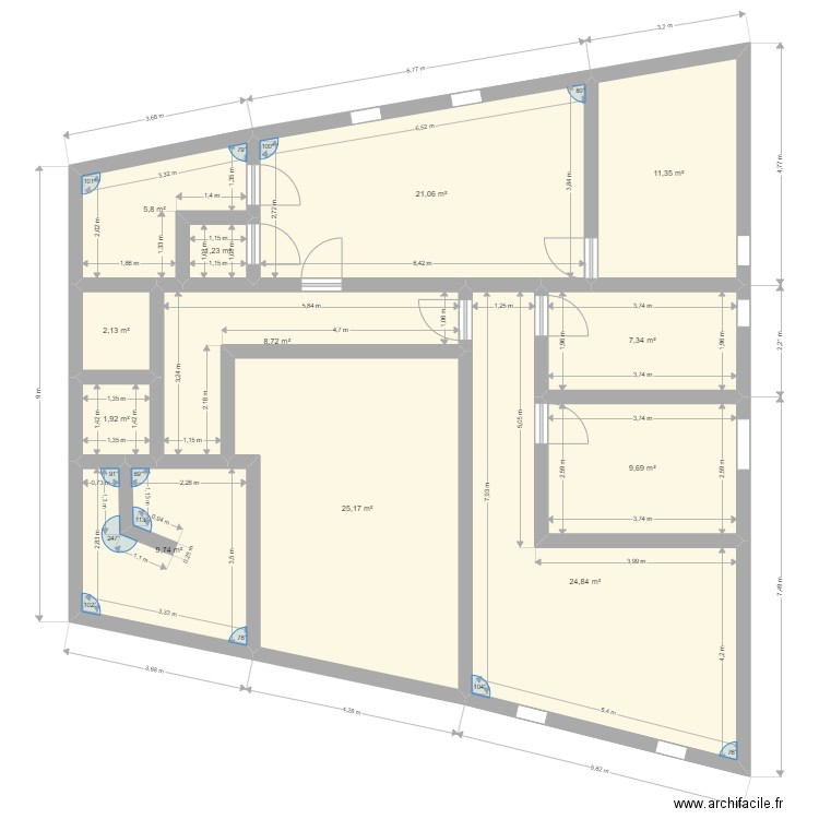 Plan Aubière RDC vide. Plan de 0 pièce et 0 m2