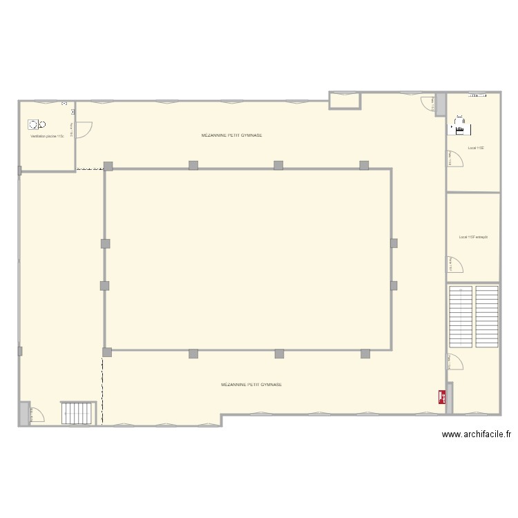 Mezzanine petit gymnase 115 pdc. Plan de 0 pièce et 0 m2