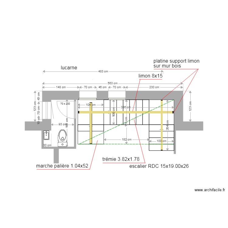 ROZAND   VILLARD  ESCALIER RDC. Plan de 0 pièce et 0 m2