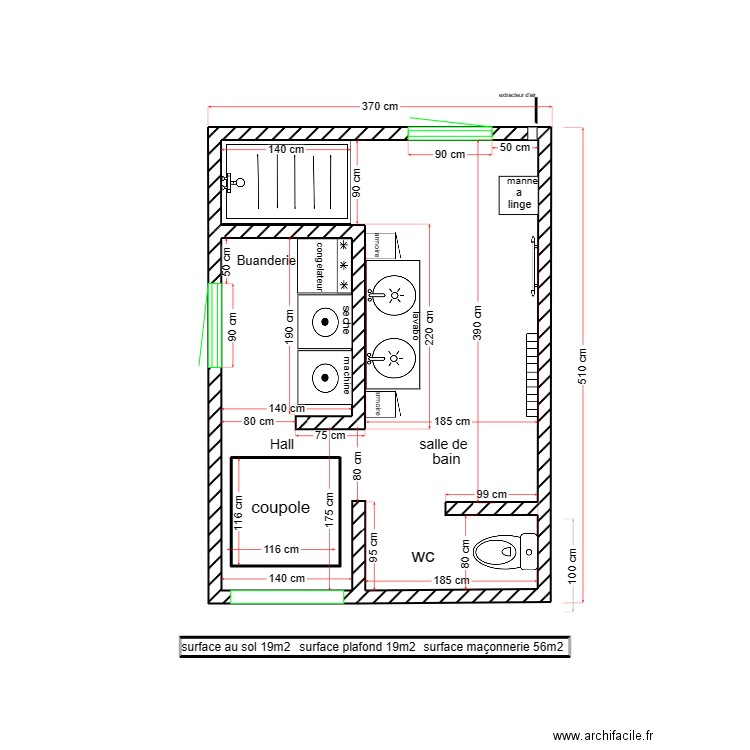 parent. Plan de 3 pièces et 18 m2