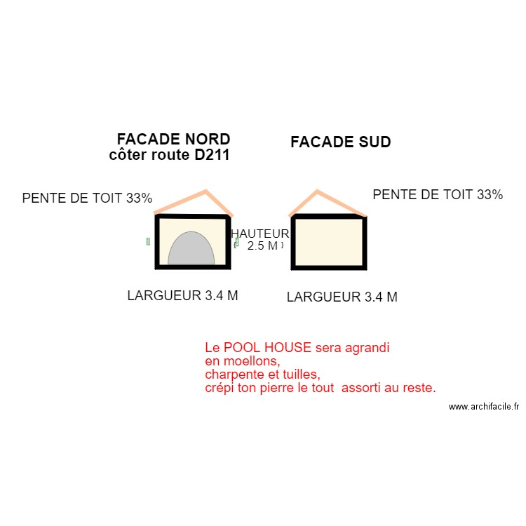plan face sud nord 2. Plan de 0 pièce et 0 m2