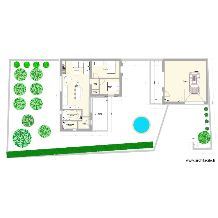 Maison. Plan de 10 pièces et 116 m2