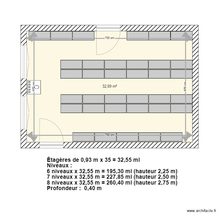 PLUMAG Option 2 épis. Plan de 1 pièce et 33 m2