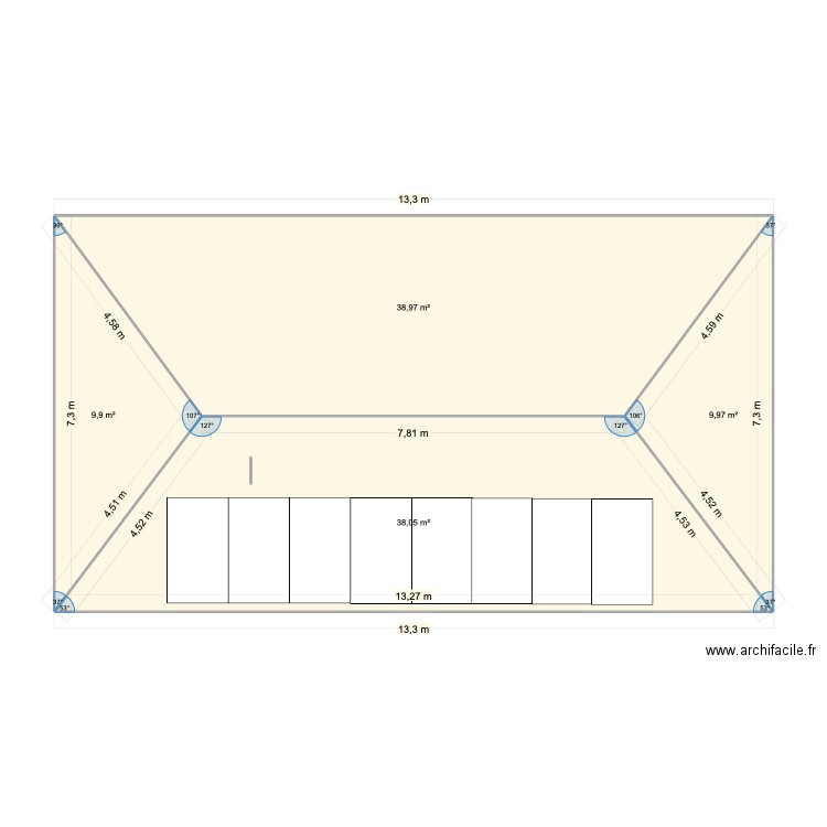 butty. Plan de 4 pièces et 97 m2